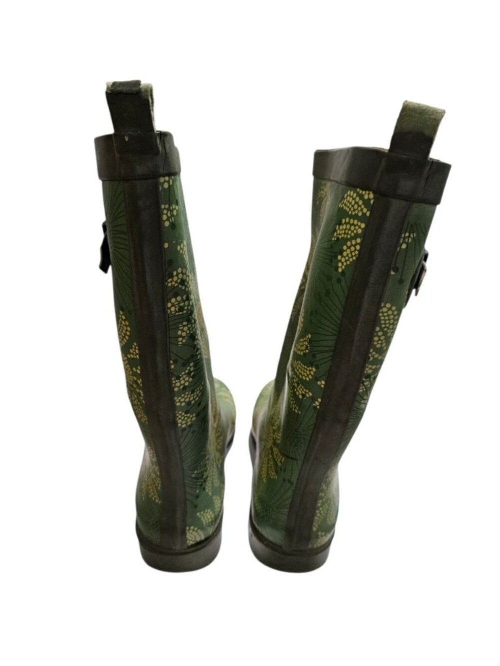 Capelli New York Women Size 9 Rain Boots Green Floral Print Archival Statement - Picture 5 of 7